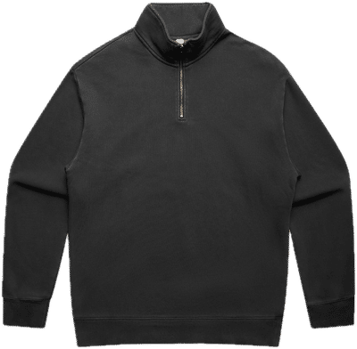 Am image of a Custom AS Colours Relax Faded Half Zip in Faded Black!
