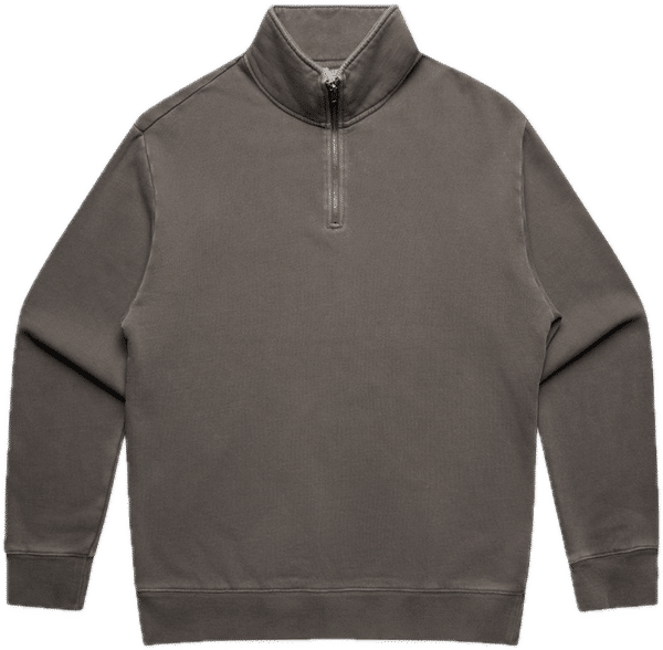 Am image of a Custom AS Colours Relax Faded Half Zip in Faded Grey!