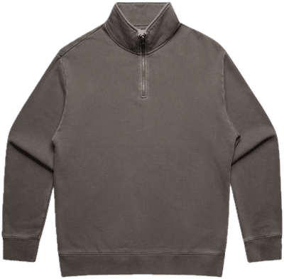 Am image of a Custom AS Colours Relax Faded Half Zip in Faded Grey!
