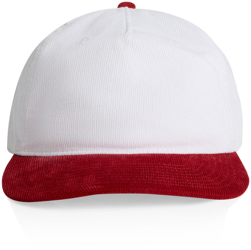 AS Colour Class Cord Two Tone Cap in White/Cardinal