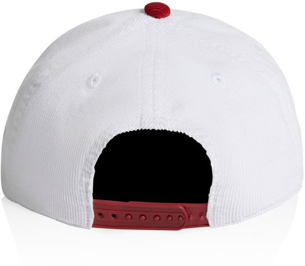 Am image of a Custom AS Colour Class Cord Two Tone Cap in White/Cardinal!