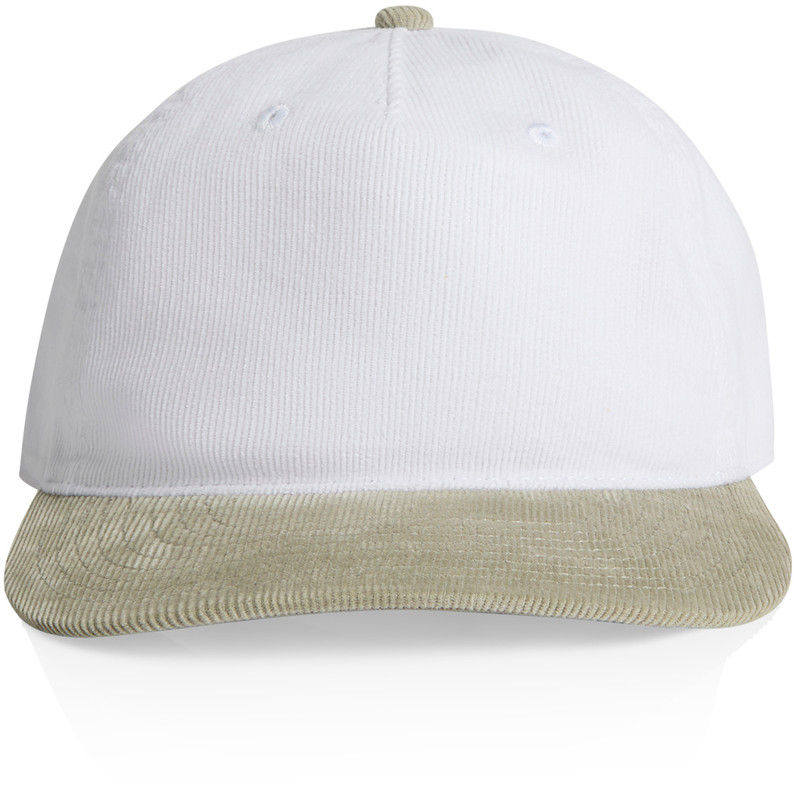 AS Colour Class Cord Two Tone Cap in White/Eucalyptus