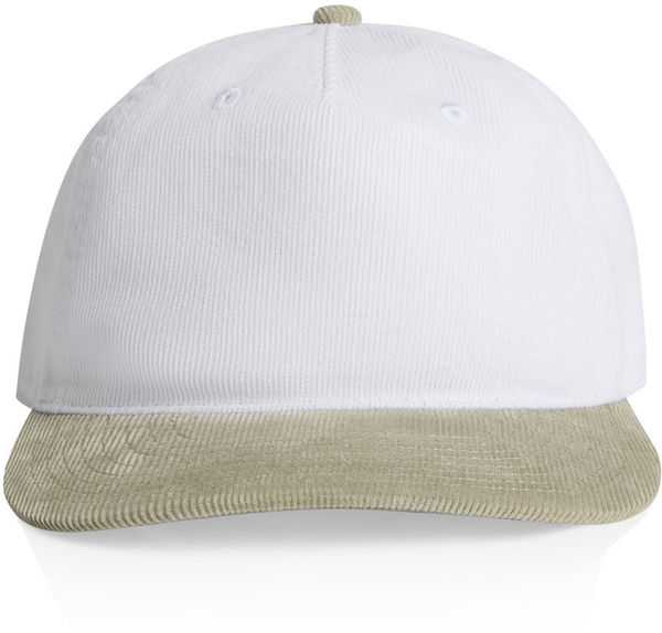 Am image of a Custom AS Colour Class Cord Two Tone Cap in White/Eucalyptus!