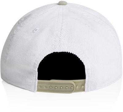 Am image of a Custom AS Colour Class Cord Two Tone Cap in White/Eucalyptus!