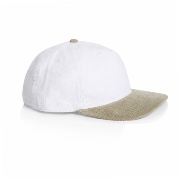 An image of a Custom AS Colour Class Cord Two Tone Cap in White/Eucalyptus!