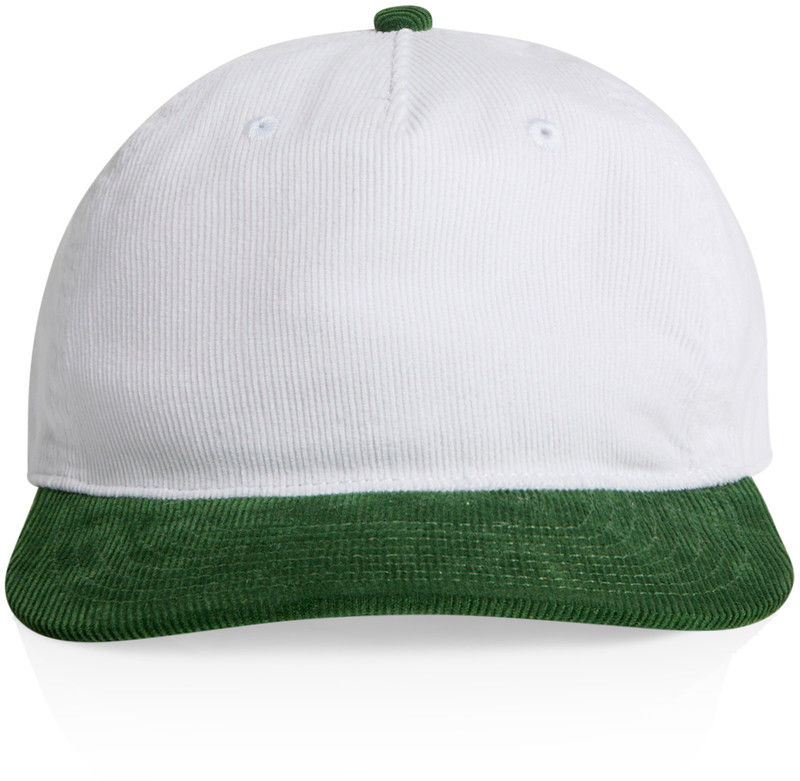 AS Colour Class Cord Two Tone Cap in White/Forest