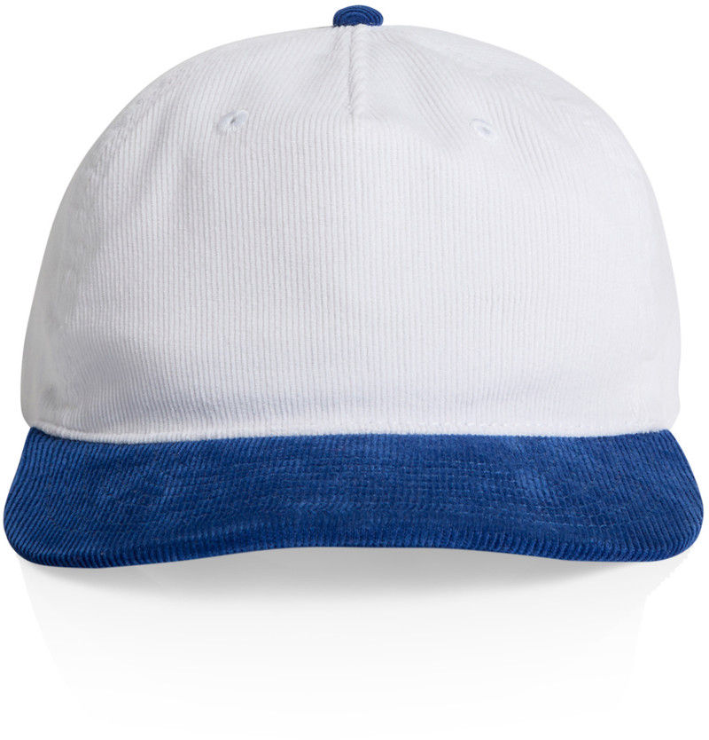 AS Colour Class Cord Two Tone Cap in White/Liberty