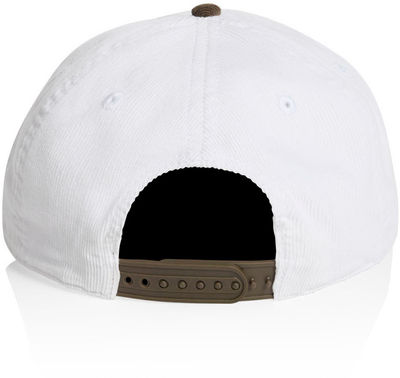 Am image of a Custom AS Colour Class Cord Two Tone Cap in White/Walnut!