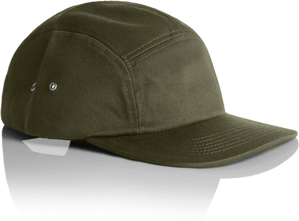 An image of a Custom AS Colour Finn Five Panel Cap in Army!