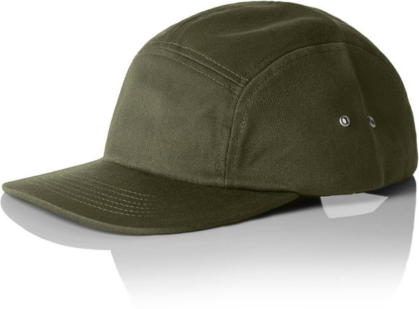 An image of a Custom AS Colour Finn Five Panel Cap in Army!