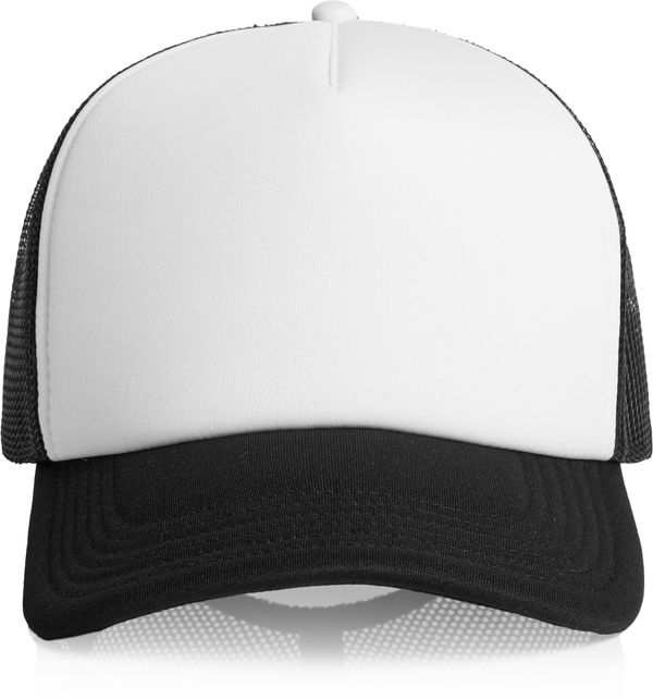 An image of a Custom AS Colour Frame Foam Two Tone Trucker in White/Black!