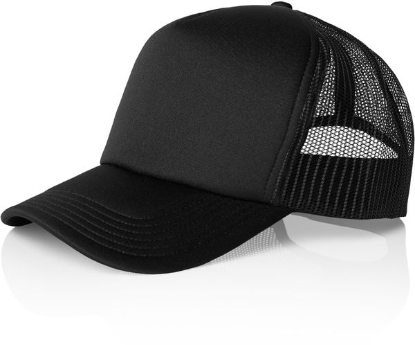 An image of a Custom AS Colour Frame Trucker Cap in Black!
