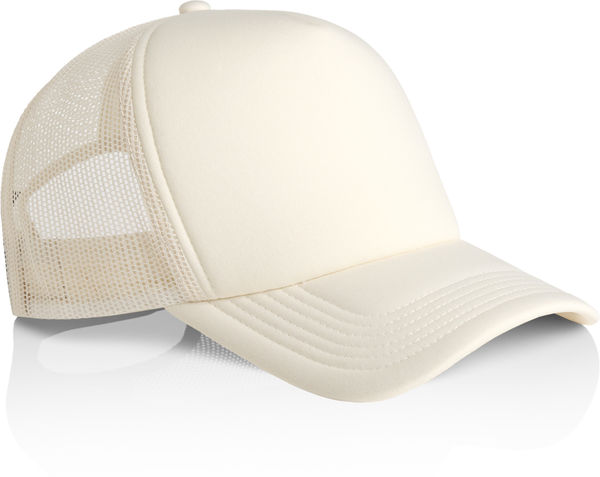 An image of a Custom AS Colour Frame Trucker Cap in Ecru!