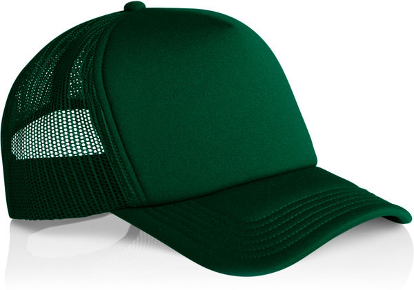 An image of a Custom AS Colour Frame Trucker Cap in Forest Green!