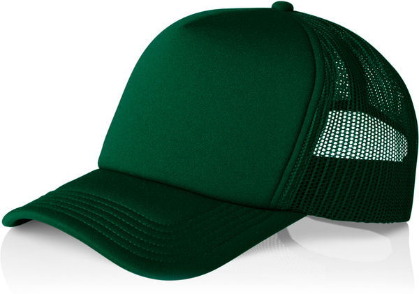 An image of a Custom AS Colour Frame Trucker Cap in Forest Green!