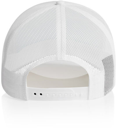 Am image of a Custom AS Colour Frame Trucker Cap in White!