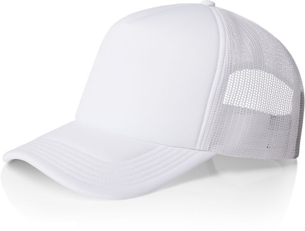 An image of a Custom AS Colour Frame Trucker Cap in White!