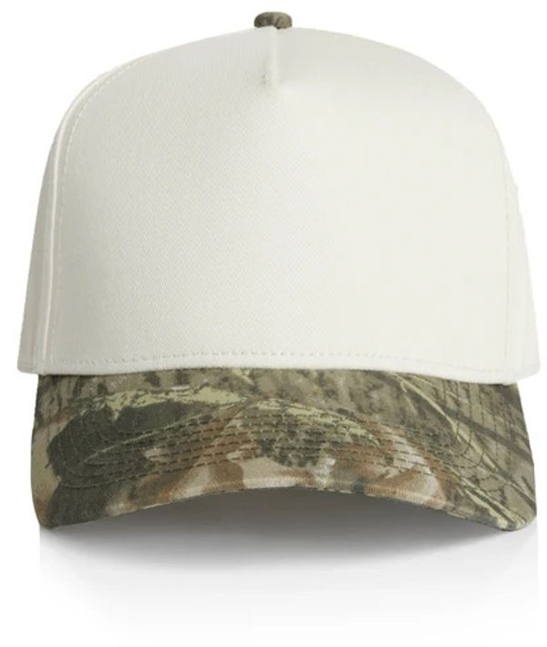 An image of a Custom AS Colour Frame Two Tone Camo Cap in Natural/Tree Camo!