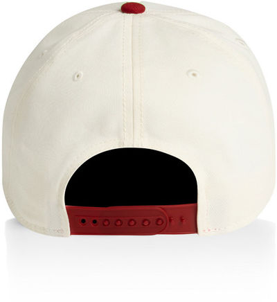 Am image of a Custom AS Colour Frame Two Tone Cap in Natural/Cardinal!