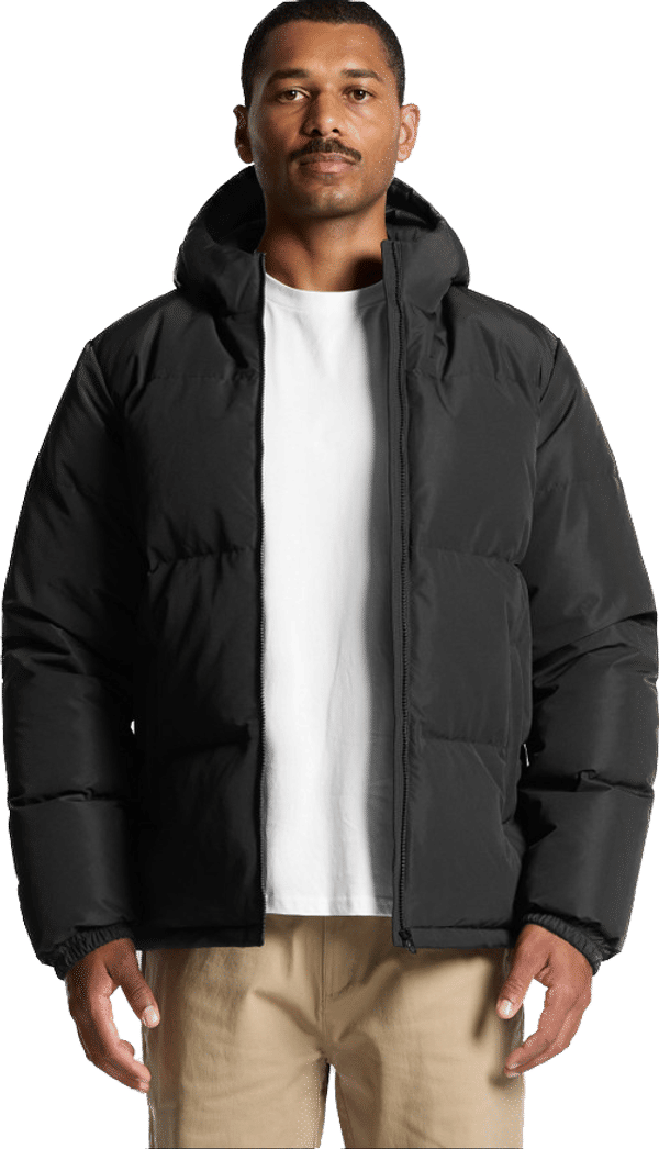 An image of a Custom AS Colour Mens Hooded Puffer Jacket!