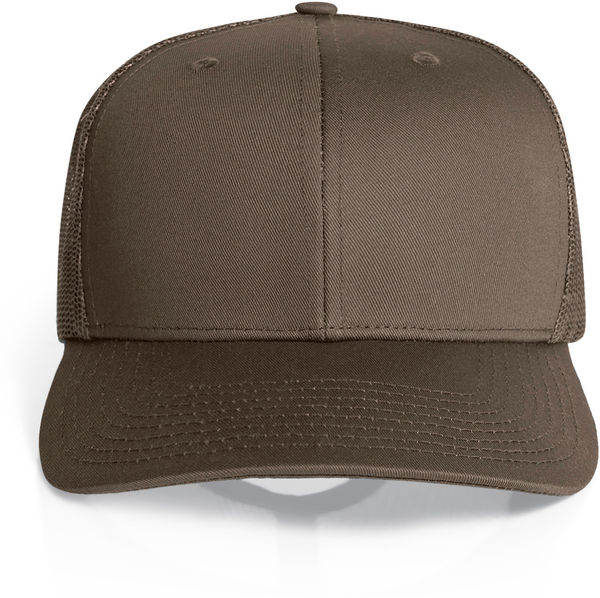 An image of a Custom AS Colour Mesh Trucker Cap in Walnut!