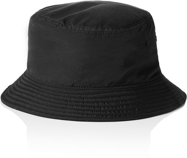 An image of a Custom AS Colour Nylon Bucket Hat in Black!