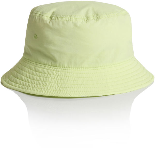 An image of a Custom AS Colour Nylon Bucket Hat in Lime!