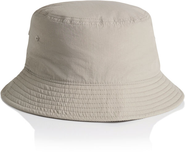 An image of a Custom AS Colour Nylon Bucket Hat in Mushroom!