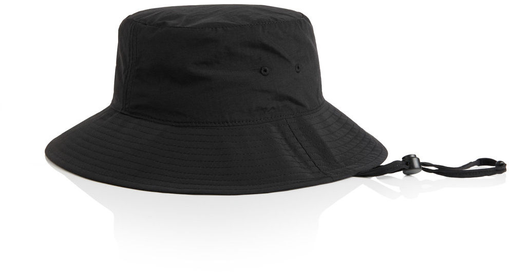 AS Colour Nylon Widebrim Bucket Hat in Black