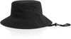 Am image of a Custom AS Colour Nylon Widebrim Bucket Hat in Black!