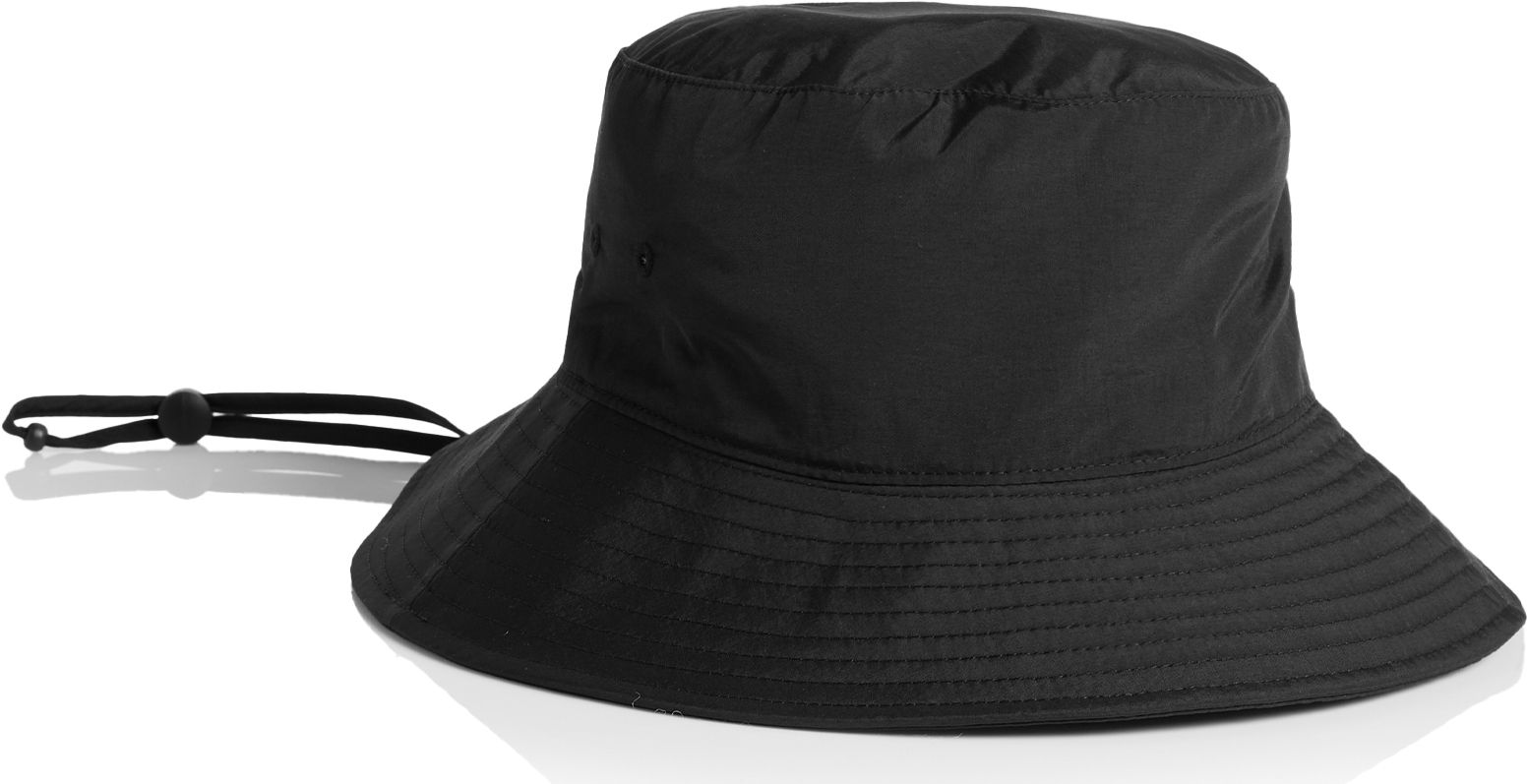 AS Colour Nylon Widebrim Bucket Hat in Black