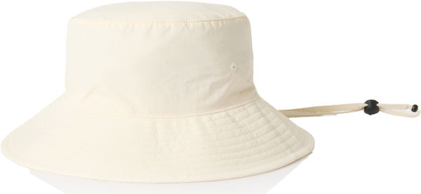 An image of a Custom AS Colour Nylon Widebrim Bucket Hat in Ecru!