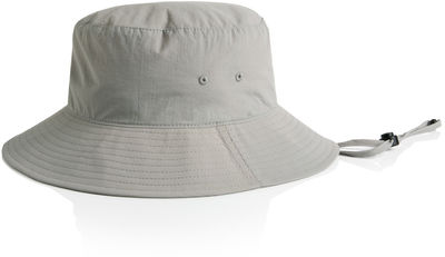 Am image of a Custom AS Colour Nylon Widebrim Bucket Hat in Storm!