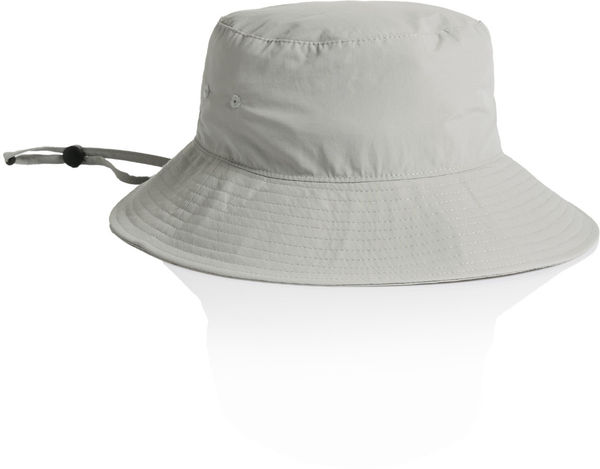 An image of a Custom AS Colour Nylon Widebrim Bucket Hat in Storm!