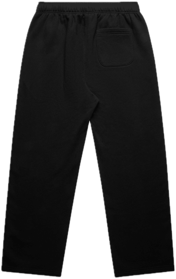 Am image of a Custom AS Colour Relax Cuffless Trackpants in Black!