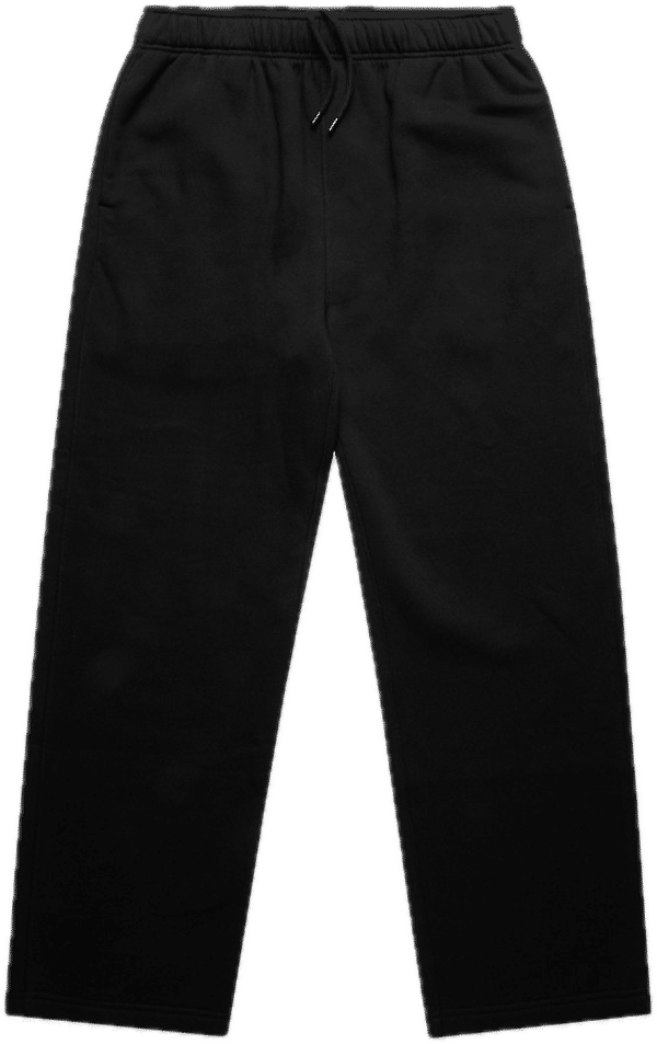 Am image of a Custom AS Colour Relax Cuffless Trackpants in Black!
