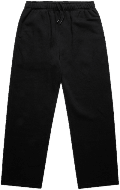 Am image of a Custom AS Colour Relax Cuffless Trackpants in Black!