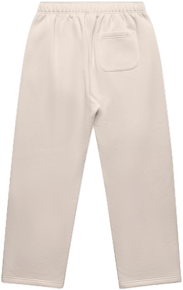 Am image of a Custom AS Colour Relax Cuffless Trackpants in Bone!