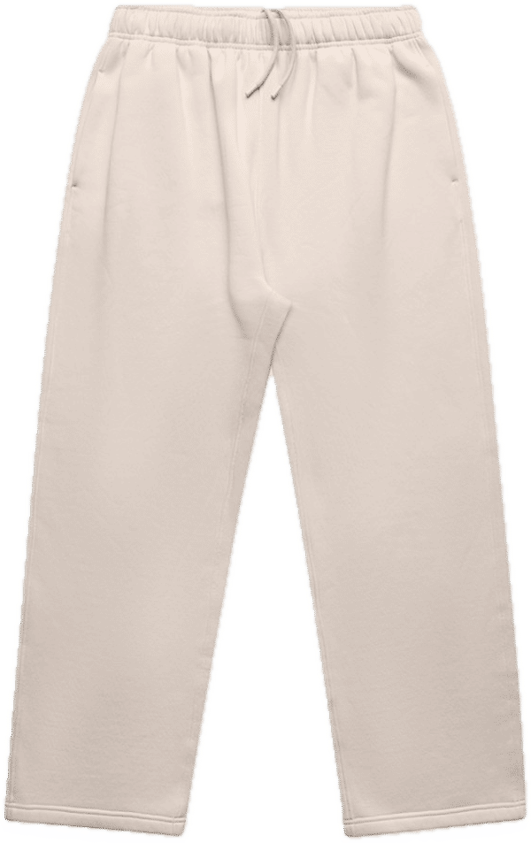 Am image of a Custom AS Colour Relax Cuffless Trackpants in Bone!