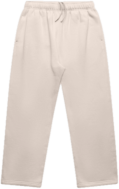 Am image of a Custom AS Colour Relax Cuffless Trackpants in Bone!