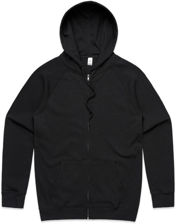 Am image of a Custom AS Colour Supply Zip Hood in Black!