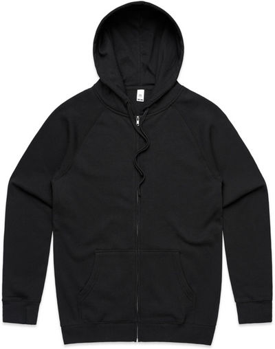 Am image of a Custom AS Colour Supply Zip Hood in Black!