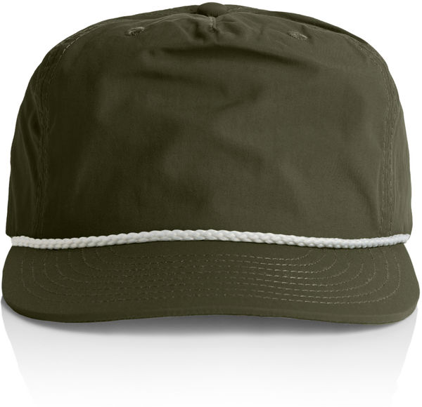 An image of a Custom AS Colour Surf Rope Cap in Army/White!