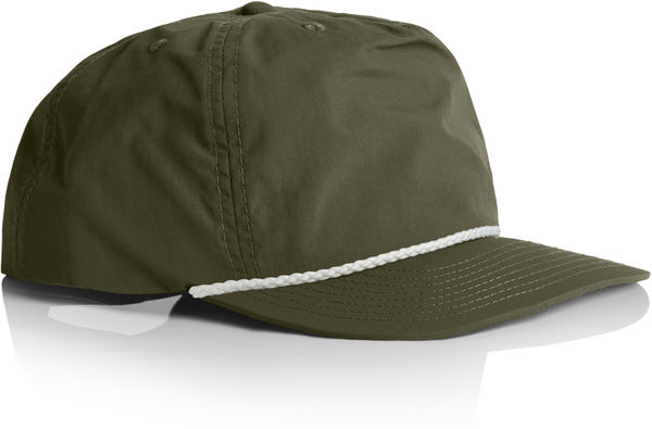 An image of a Custom AS Colour Surf Rope Cap in Army/White!