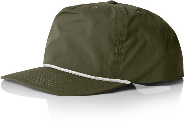 An image of a Custom AS Colour Surf Rope Cap in Army/White!