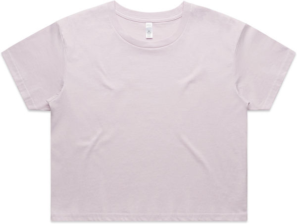 Am image of a Custom AS Colour Women's Crop Tee in Orchid!