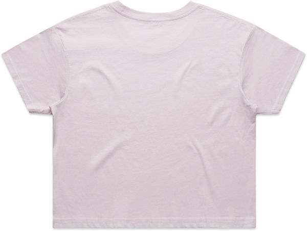 Am image of a Custom AS Colour Women's Crop Tee in Orchid!