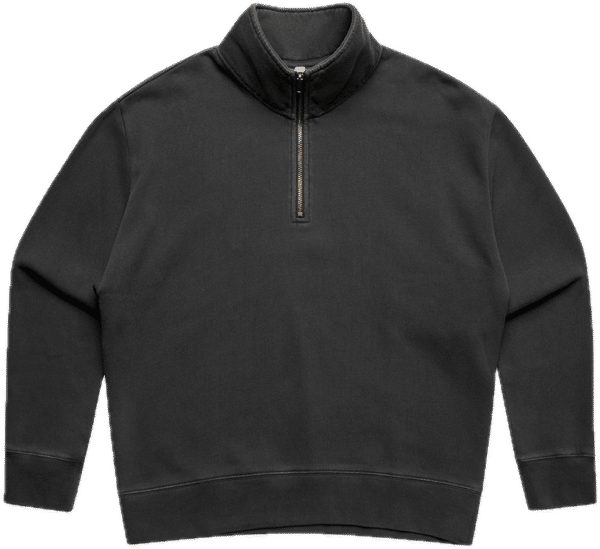 Am image of a Custom AS Colour Womens Relax Faded Half Zip in Faded Black!
