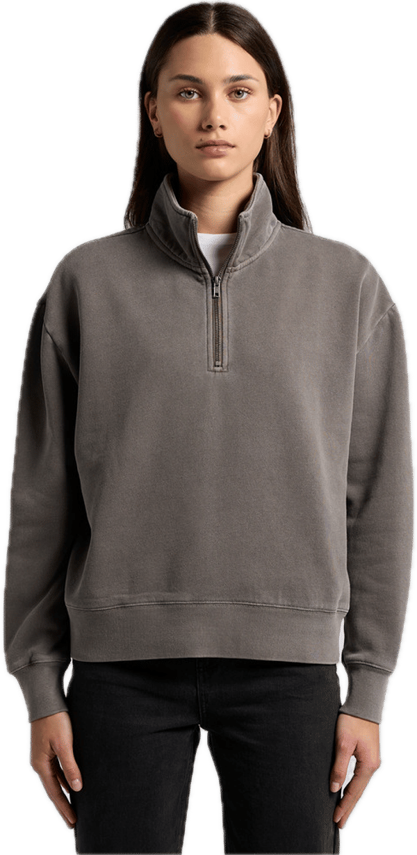 An image of a Custom AS Colour Womens Relax Faded Half Zip!