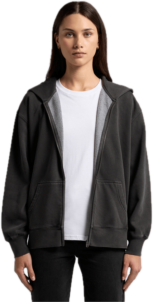 An image of a Custom AS Colour Womens Relax Faded Zip Hood!